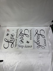 Live Every Moment,Laugh Every Day,Love Beyond Words,Wall Sticker Motivational