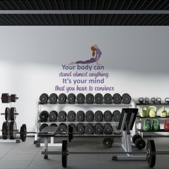 Yoga Exercise Quotes Decor Multicolored Gym Workout Design Vinyl Home Wall Decal