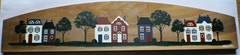 Langelier Country Homestead Wall Plaque Decor 24″ x 5.25″, Signed Folk Art