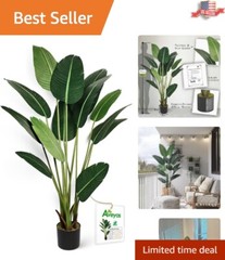 Indoor/Outdoor 6ft Faux Bird of Paradise Plant in Heavy-Duty Decorative Pot