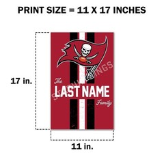 Personalized Buccaneers Family Name Football Poster Art Print- 11×17 inches