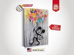 Banksy Abstract Mickey Mouse Einstein Graffiti Hypebeast Decor Pop Art Poster