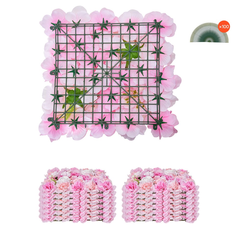 Uimoso 3D Flower Wall Panel 12PCS 15×15 in Artificial Floral Mat Wedding Privacy