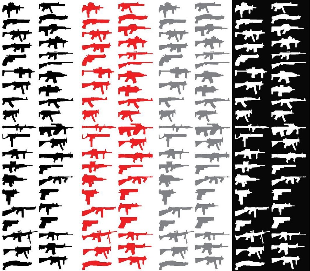 40 – 4″ Universal Machine Gun Rogue Decals Without Triggers Show Status Sticker