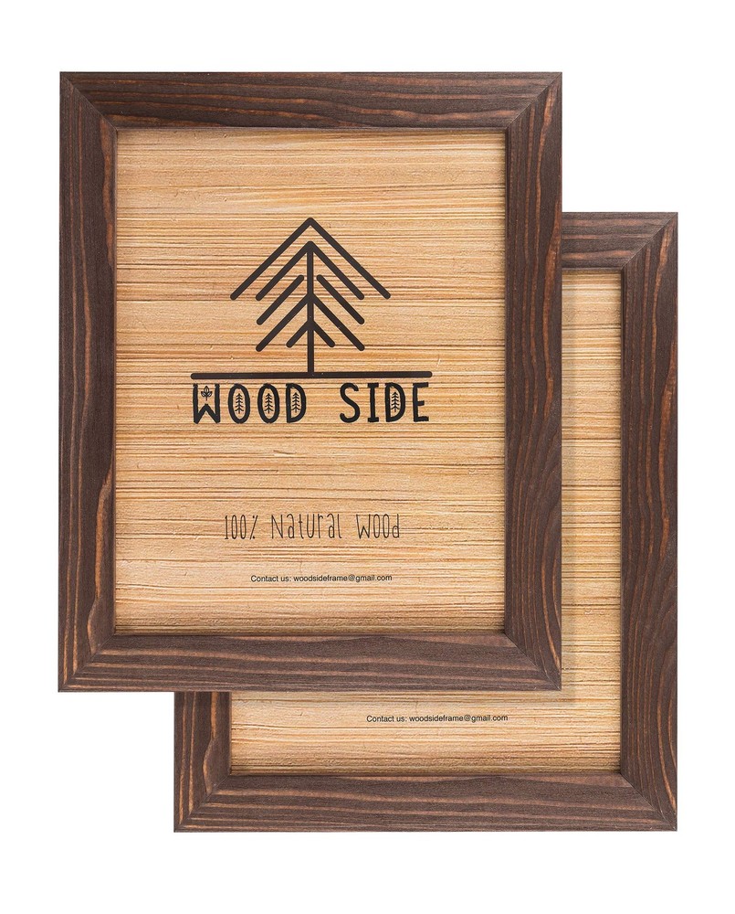 Rustic Wooden Picture Frames 8×10 – Brown Wenge – Set of 2-100% Natural Eco S…