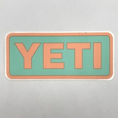 YETI Peach Over Teal Logo 4″ X 1.75″ Decal Sticker