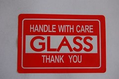 G1 2×3 Glass Stickers Self Adhesive Glass Labels Handle with Care Stickers