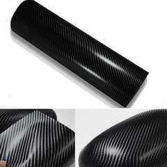 4D Black Carbon Fiber Vinyl Wrap Sticker Air Release Bubble Free Design