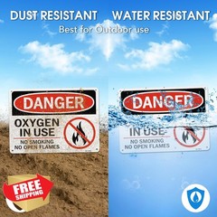 TandR Oxygen In Use Sign 10×7″ 4pk Reflective