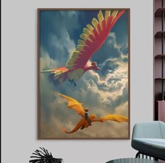 Pokemon Canvas Art Ho-Oh Wall Art Home Decoration 30x45cm
