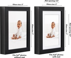5×7 Picture Frame with Shatter-Resistant Glass – Use as 4×6 Frame with Mat