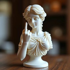 Middle Finger Statue Vienna Goddess Resin Figurine for Home Office Desk Decor Fu