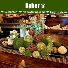 Fake Moss & Rattan Balls Filler – 18-Piece Set for Centerpieces & DIY Projects