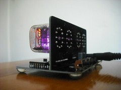 Nixie Tube clock with IN-12 Tube LED RGB Backlight Black PCB