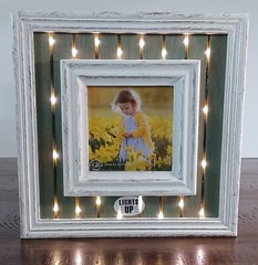 Grasslands Road Distressed Lighted Chippy Wood Picture Frame 9×9 fits 4×4 Photo