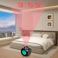 Projection Alarm Clock Ceiling Display Snooze Desk Table Clock