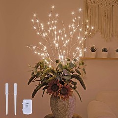 Lighted 32IN Artificial Twig Birch Tree Branch with 120 Fairy LED Lights Batt…