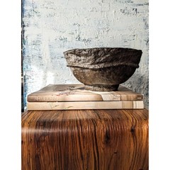 Handmade wabi sabi paper mache bowl decor styling minimalist sculpture art