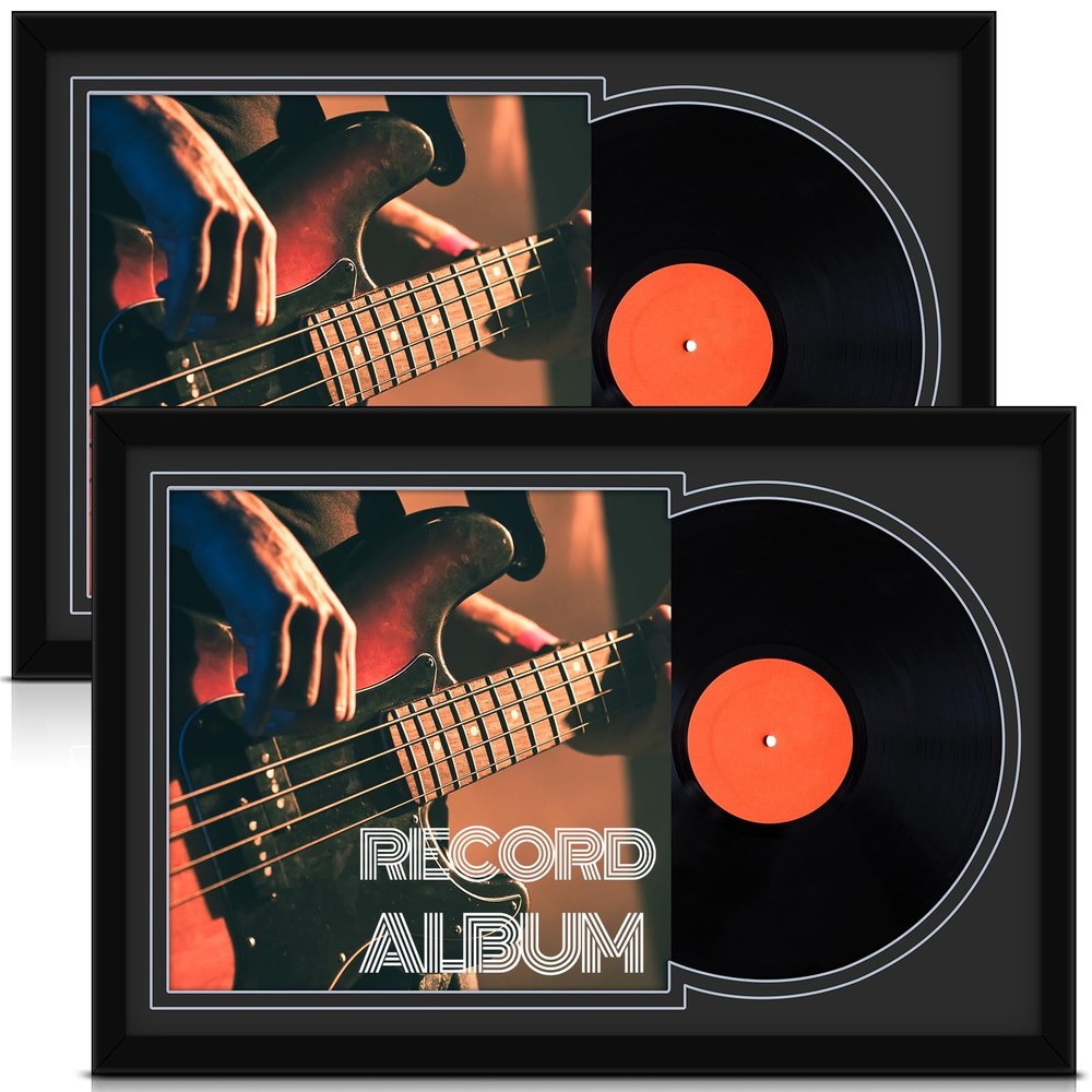 2 Pcs Vinyl Record Display Frame 16×22 Inches Double Groove Record Album Fram…