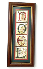 NOEL Picture Christmas Wall Sign Wood Frame Hanging Nativity 15.75”x6.75”