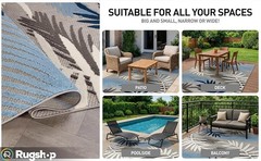 Indoor/Outdoor Palm Leaf Area Rug, Non-Shedding Easy-Care Design for Backyard,
