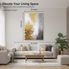Sophisticated 28×40 in Framed Abstract Art – Perfect for Living Rooms & Offices