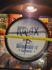 Cafe Press 9in Wall Clock RELAX THE DRUMMER IS HERE Working ROCK ON!! (5)