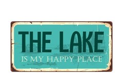2582HS The Lake Is My Happy Place 5″x10″ Novelty Sign
