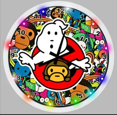 Bape Ghost Busters Led Lights Personalized Clock
