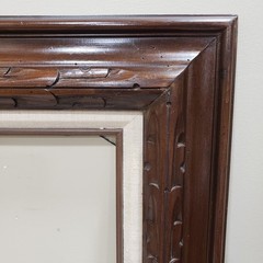 Carved Wood Picture Frame 12×16 Wide Profile Linen Liner Traditional Wall Decor