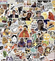 10pcs random Funny Meme Adults Prank Meme Throwback References Vinyl Stickers