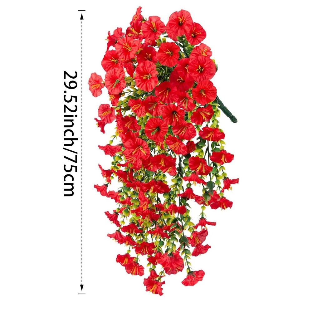 1P 75cm Artificial Flowers, Plastic Plants for Outdoor Indoor Hanging Decoration