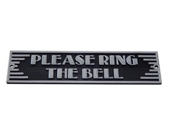 Plastic Please Ring The Bell Art Deco Style Sign Office Home Décor Wall Plaque