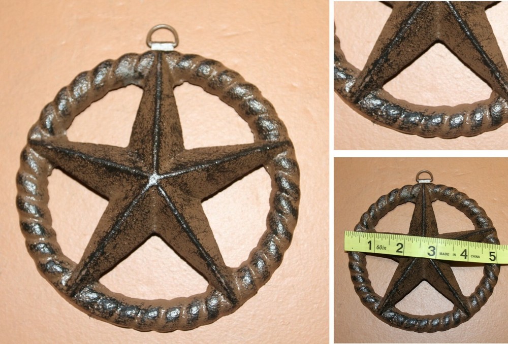 Barn Star Plaques for DIY Rustic Woodworking Projects, Metal – 4 7/8 inch – W-26
