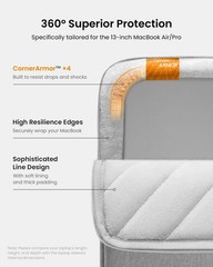 tomtoc 360 Protective Laptop Sleeve Set for 13-inch MacBook Air M5/A3449 (202…