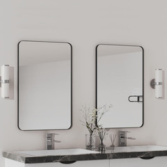 2-Pack Black 24×36″ Rounded Rectangle Bathroom Mirrors – Shatterproof