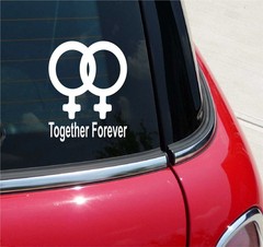 LESBIAN TOGETHER FOREVER HOMOSEXUAL GRAPHIC DECAL STICKER ART CAR WALL DECOR