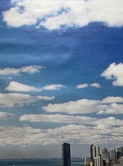 Beautiful Chicago Skyline City Photograph On Canvas HUGE. 43” X 63” Image