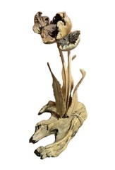 Hand-Crafted Java Wood FLOWER ART Sculpture Island Habini Decor Driftwood