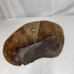 Live Edge Burl Wood Bowl Natural Root Centerpiece Hand Carved Organic Teak 16”