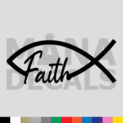 Ichthys Jesus Fish Faith Vinyl Die Cut Decal Sticker – Christian Religious God
