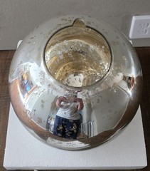 Pottery Barn Antique Mercury Globe Medium With Original Box 7.5in Diameter
