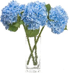 3pcs 25in Artificial Realistic Hydrangea Flowers 3D Real Touch 25in Extra Long