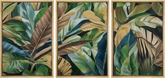 Wall26 Tropical Lush Green Foliage Wall Art Nature Framed Canvas Prints Set of 3