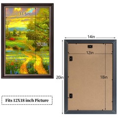 12×18 Picture Frame Without Mat for 12×18 Photo/Prints,High Definition Real …