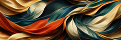 Luxury Abstract Canvas Wall Art Teal Gold Mixed Media Artwork