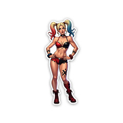 Harley Quinn Sexy Sticker 4 Inch Vinyl Decal Waterproof DC Comics Joker Batman