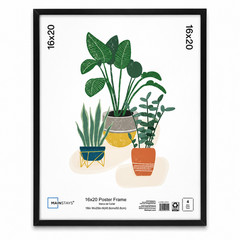 Mainstays 16×20 Picture Frame Black Flat Profile Wall Photo Frame