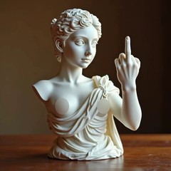 Middle Finger Statue Vienna Goddess Resin Figurine for Home Office Desk Decor Fu
