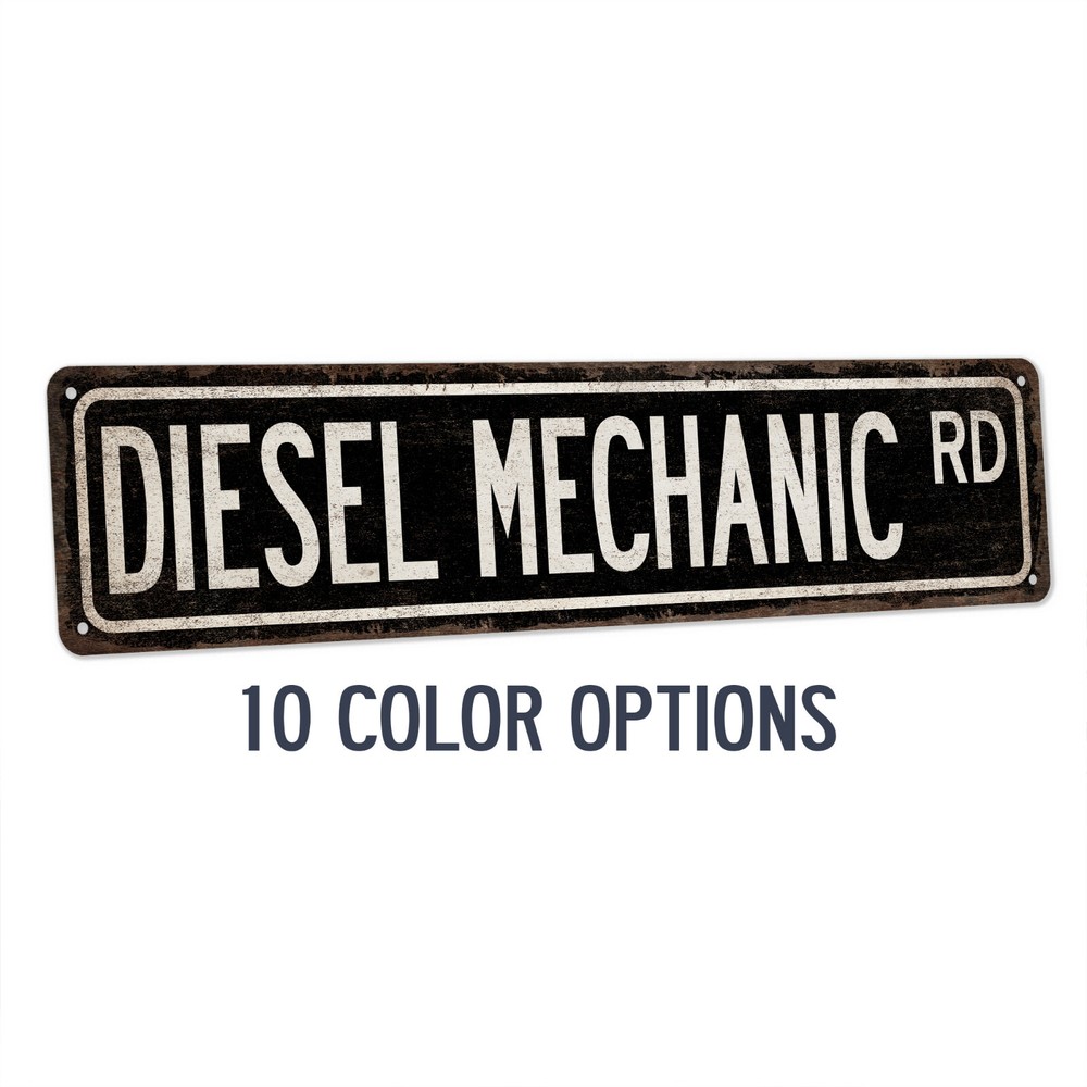 Diesel Mechanic Street Sign Automotive Auto Shop Garage Decor Truck 104180021021